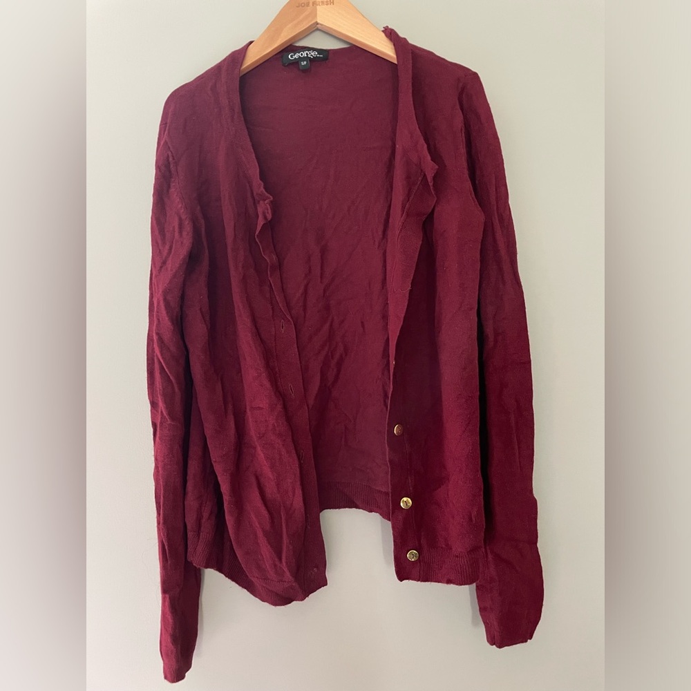 George // Red & Gold Button Cardigan